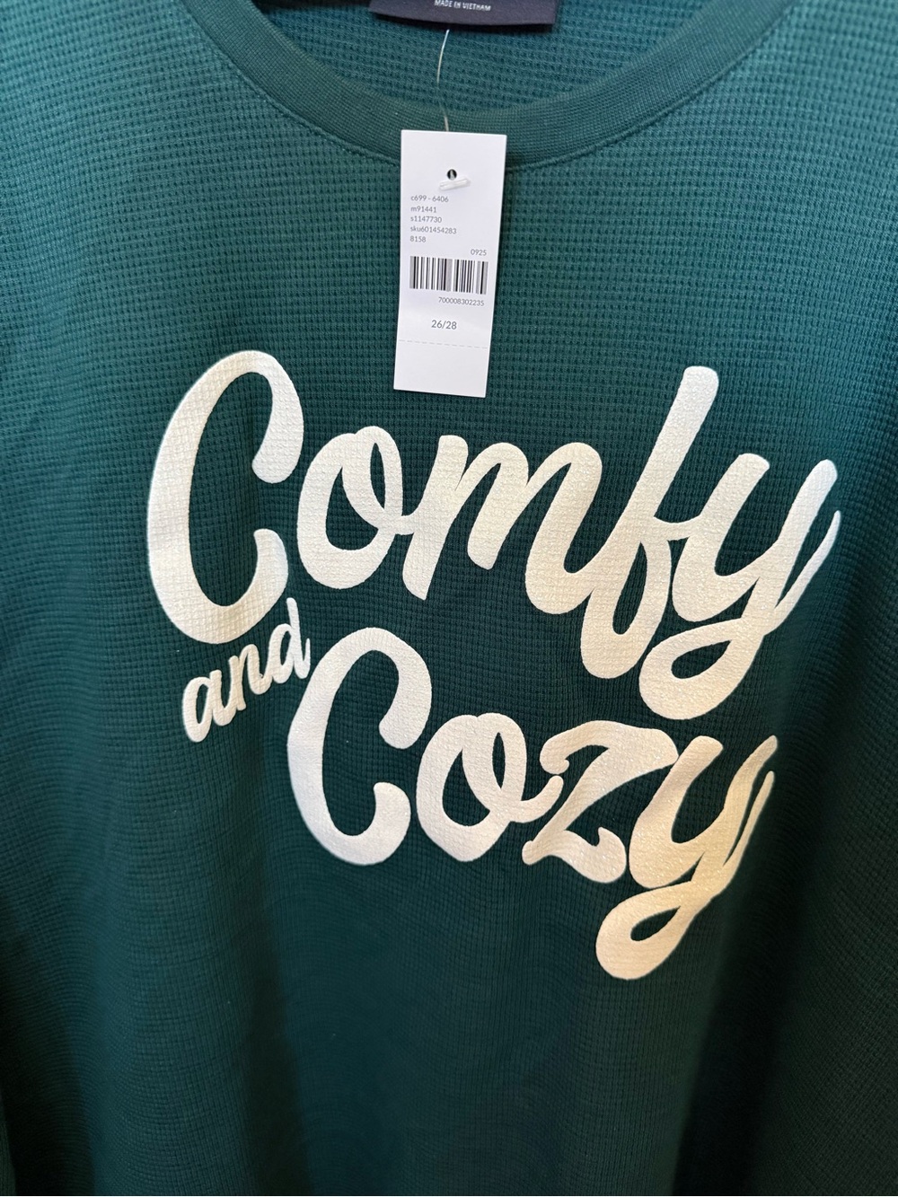 Lane Bryant Dark Green 'Comfy and Cozy' Crewneck Sweater - Picture 4 of 5
